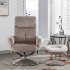 SC.Paddington Recliner Chair - Footstool in Champagne